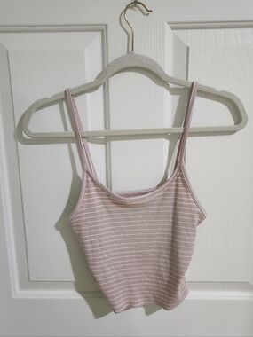 American Eagle Outfitters Light Pink Ribbed Striped Camisole